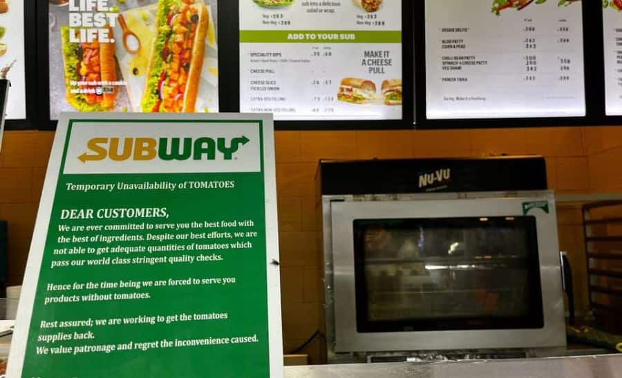 After McDonald&#039;s, Some Subway Outlets In India Drop Tomatoes From Menu Amid Skyrocketing Prices 