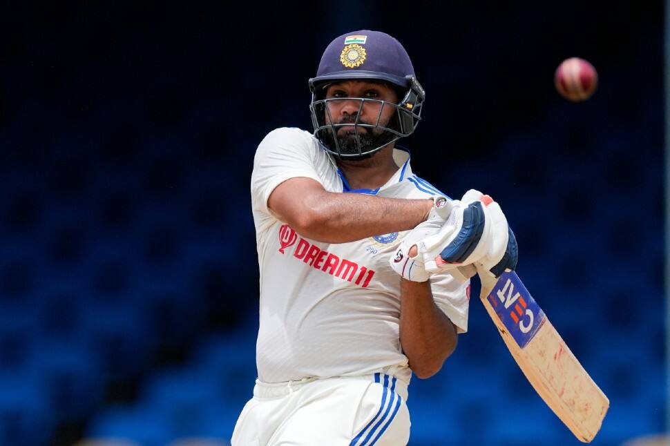 Team India captain Rohit Sharma broke the world record for most consecutive double digit scores in Test cricket - 30 - while scoring 57 on Day 4 of 2nd Test vs West Indies. Rohit broke the record of former Sri Lanka captain Mahela Jayawardene, who had 29 double digit scores. (Photo: AP)