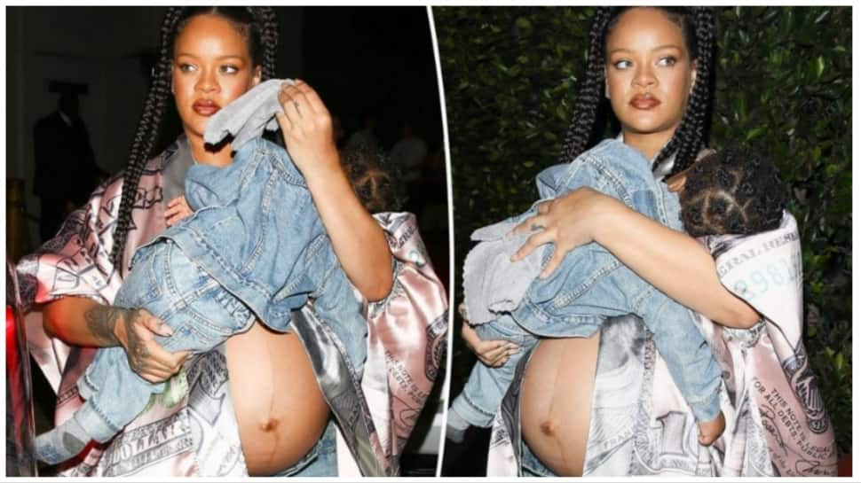 Pregnant Rihanna Looks Mighty, Shows Off Baby Bump With Son At Dinner