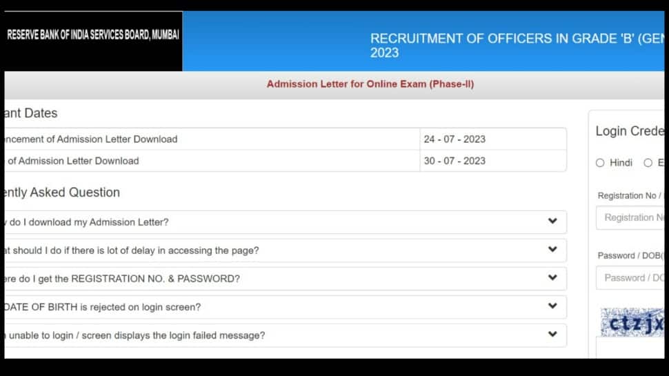 RBI Grade B Phase II Exam Admit Card 2023 Out On opportunities.rbi.org.in, Direct Link To Download Here - Vimarsana News