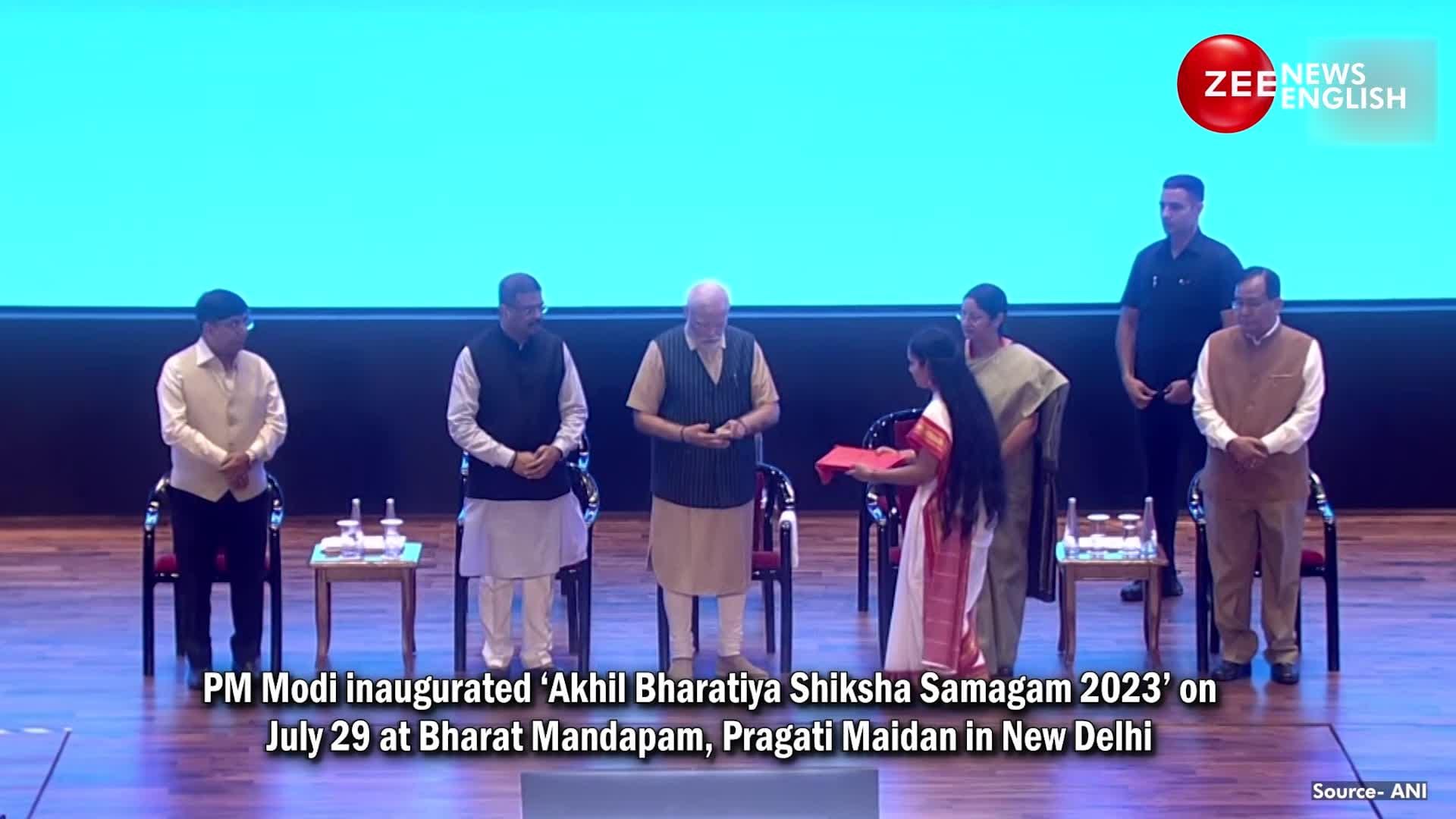PM Modi Inaugurates Akhil Bharatiya Shiksha Samagam 2023 At Bharat 