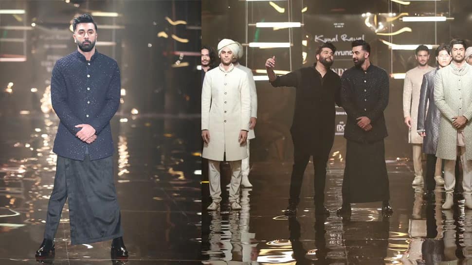 Ranbir Kapoor Turns Showstopper In Lungi Pants And Bandhgala Jacket At Kunal Rawal’s Fashion Show