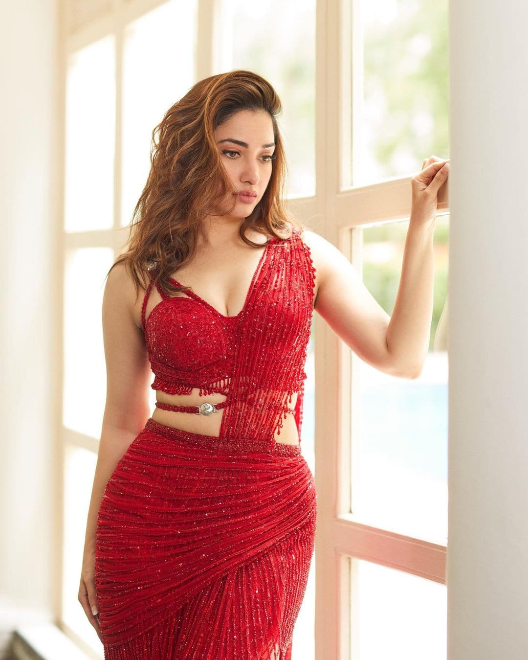 Tamanna Bhatia In Red Saree