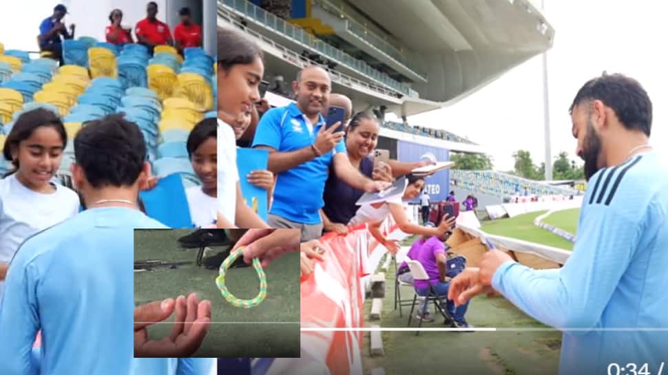 WATCH: Virat Kohli Receives &#039;Bracelet&#039; As Gift From &#039;Cute&#039; Indian Fan In Barbados; BCCI Shares Video