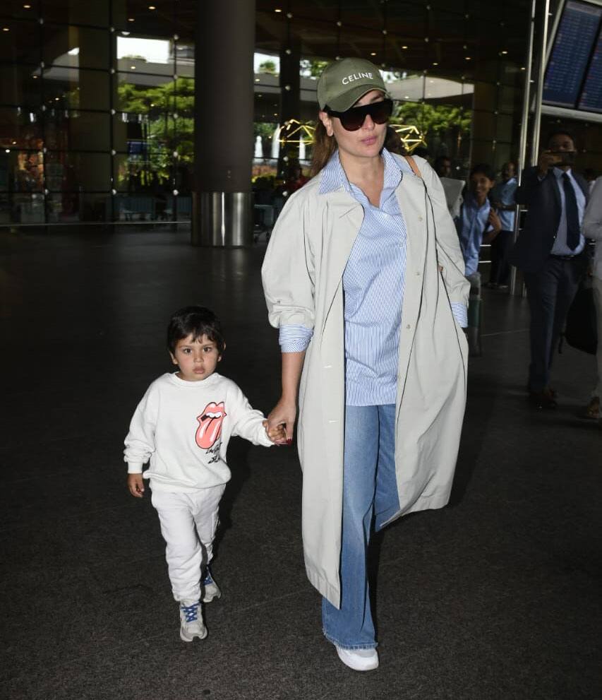 Kareena, Saif spotted with sons