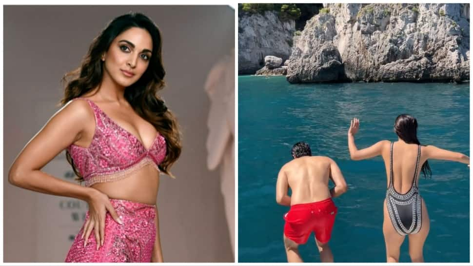 Birthday Girl Kiara Advani Takes A Dip In The Sea With Hubby Sidharth Malhotra, Sizzles In Black Monokini -Watch