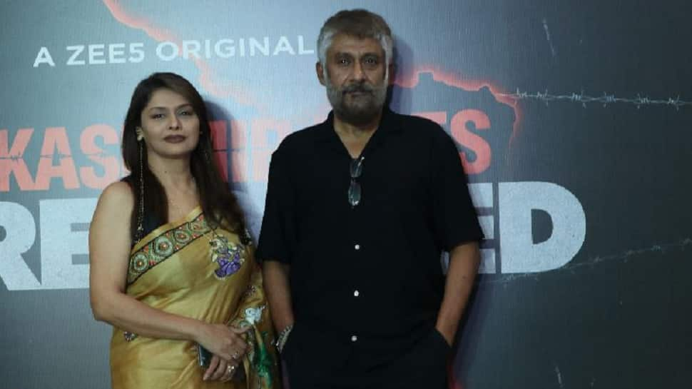 Vivek Agnihotri And Pallavi Joshi Pose For The Paps At ‘The Kashmir Files Unreported’ Special Screening, Pics Inside