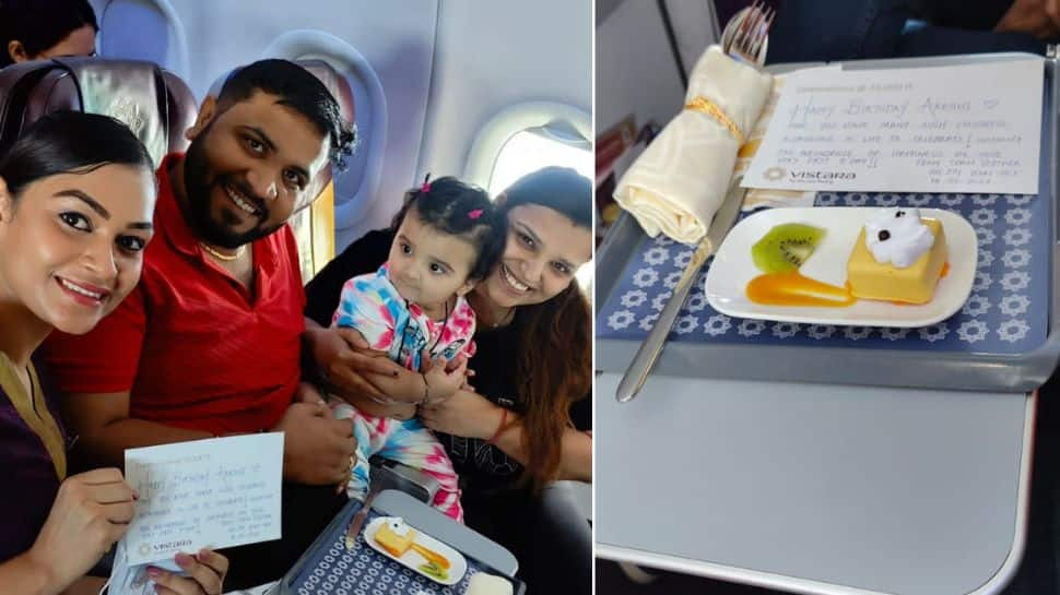 Vistara Flight Crew Celebrates Baby Girl&#039;s First Birthday Mid-Air, Heartwarming Pictures Go Viral