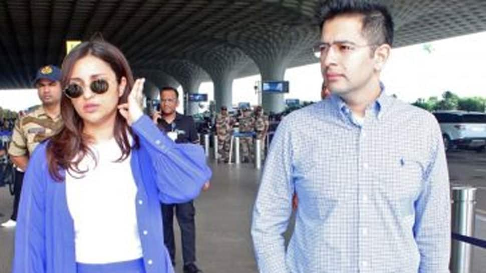 Bollywood News: New Power Couple Raghav Chadha And Parineeti Chopra Spotted In Twinning Blue Outfits - Watch