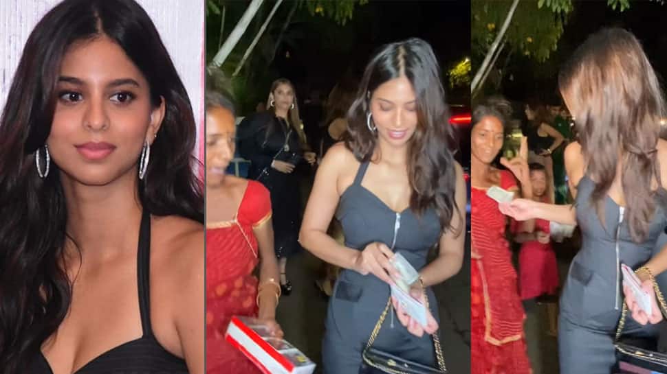 Suhana Khan Gets Mobbed, Gives Money To Needy Before Rushing To Car - Watch 