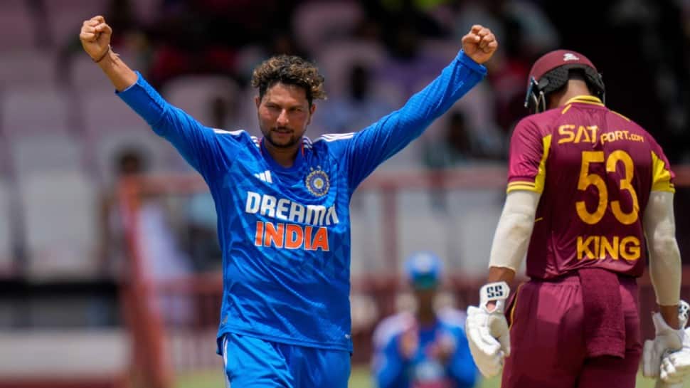 Team India chinaman bowler Kuldeep Yadav is the 4th highest wicket-taker in ODIs in 2023 among Test-playing nations. Kuldeep has claimed 22 wickets in just 11 matches at an amazing average of 17.18. (Photo: AP)