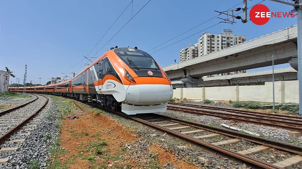 Treat To Eyes: Indian Railways&#039; Saffron-Coloured Vande Bharat Express Train Hits Tracks