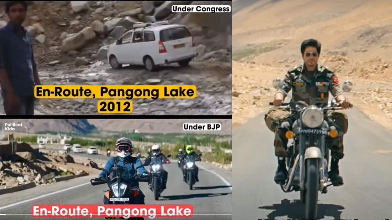 BJP &#039;Thanks&#039; Rahul Gandhi For Ladakh Bike Ride But Congress Hits Back With Shah Rukh Khan&#039;s Movie Still Twist