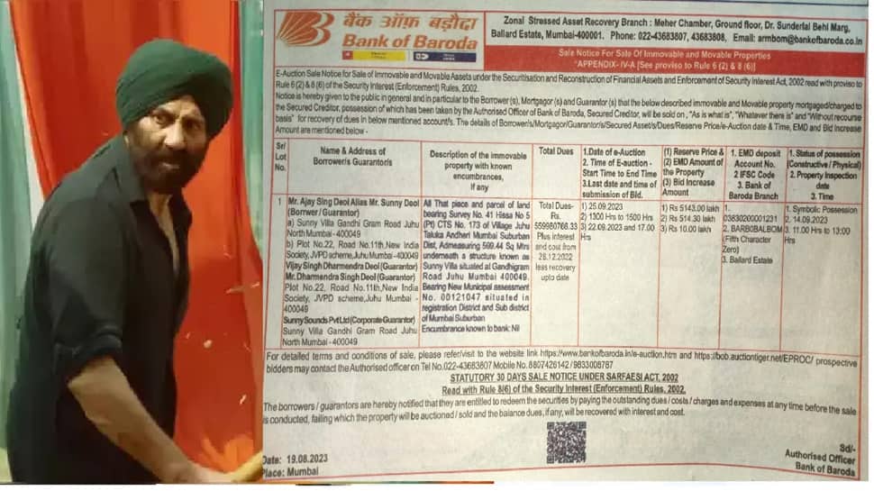Bank of Baroda&#039;s &#039;Gadar 3&#039; Action Against Sunny Deol, Puts Up Actor&#039;s Luxury Juhu Villa For Auction