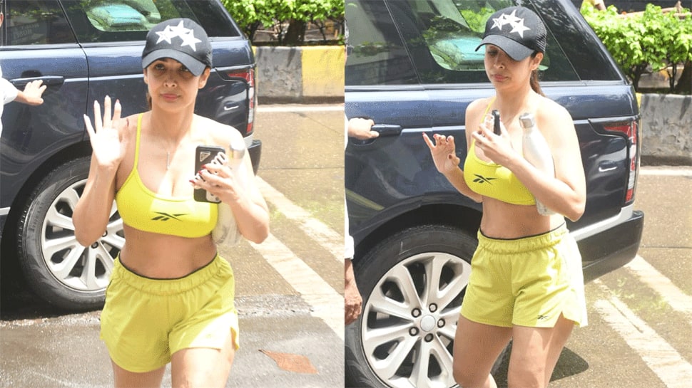 Malaika Arora Steps Out In Hottest Gym Attire, Rocks Yellow Bralette, Shorts For Workout Session
