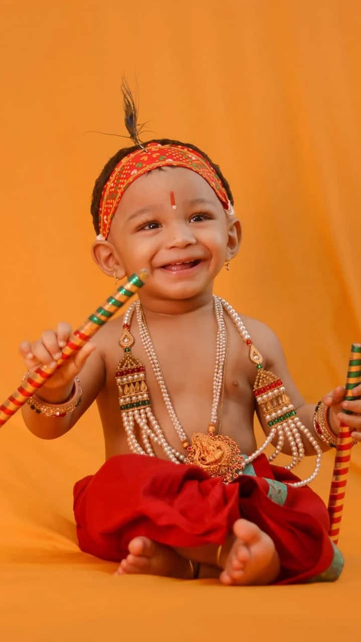 Indian Boy In Krishna Dress Stock Photo - Download Image Now - Boys, Cut  Out, Acting - Performance - iStock