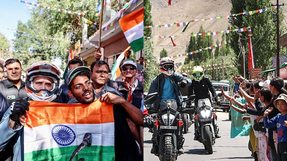 Rahul Gandhi&#039;s Bike Odyssey Continues In Ladakh, Reaches Lamayuru From Leh
