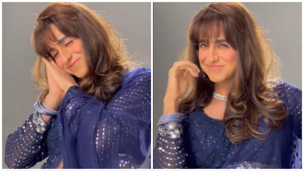 &#039;Dream Girl 2&#039; Actor Ayushmann Khuranna Drops Cute UNSEEN Video Of &#039;Pooja&#039; In Stunning Blue Saree - Watch 