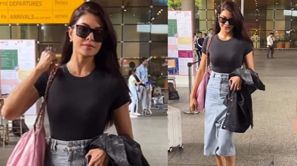 Jacqueline Fernandez Looks Chic In Denim Pencil Skirt, Body-Hugging Top; Fans Call Her &#039;Bomb&#039;: Watch