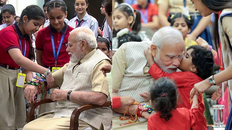 Raksha Bandhan: PM Modi Celebrates Rakhi With Kids At His Residence, Talks About Chandrayaan-3, Aditya L-1