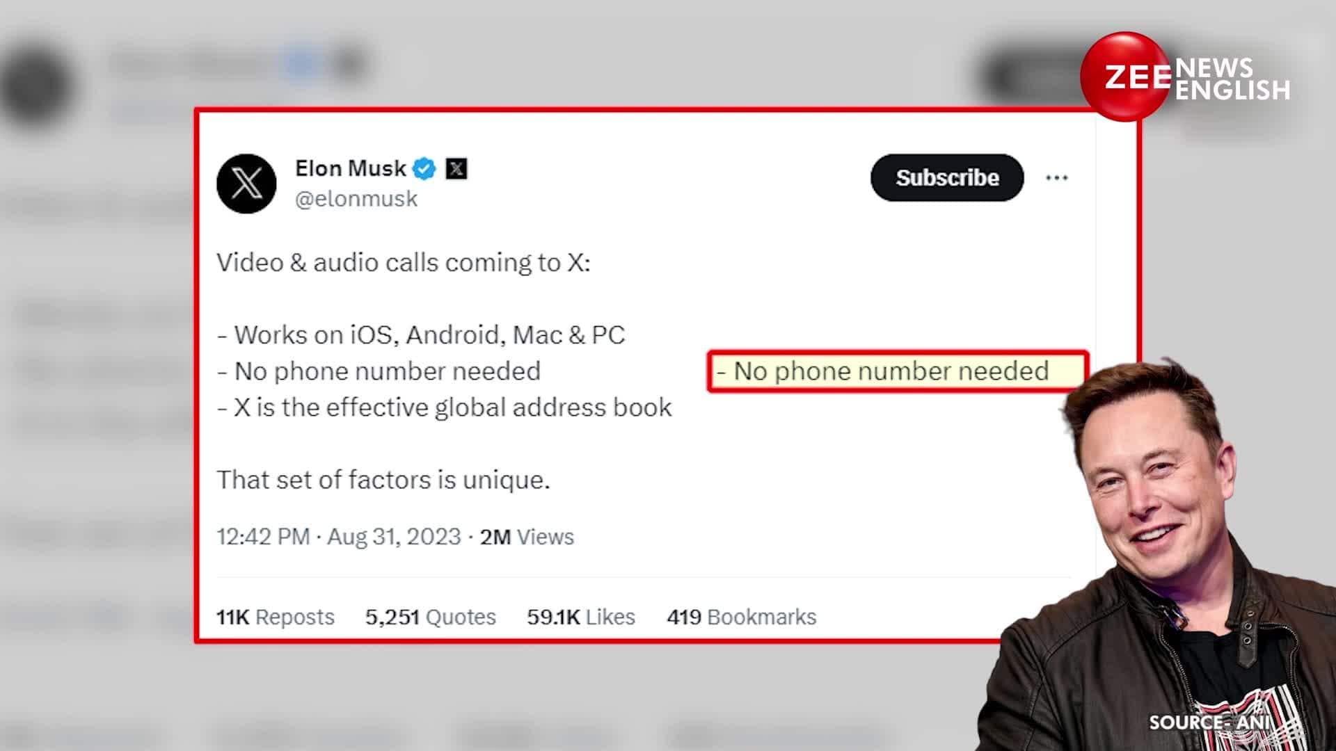 No phone number required; X to roll out audio, video calls feature,  announces Elon Musk