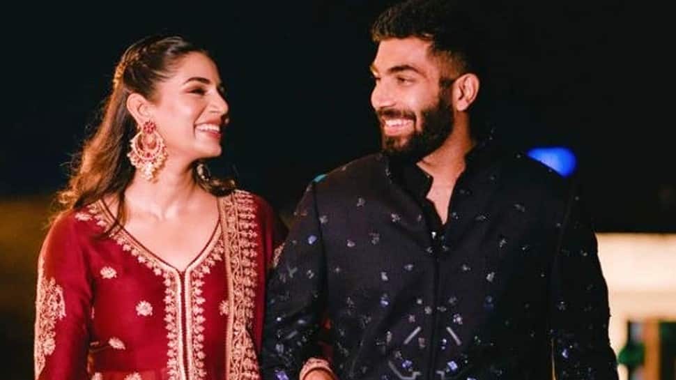 Sanjana Ganesan and Jasprit Bumrah kept their relationship under wraps and speculation began on social media only after the India pacer was released from the 4th Test against England due to personal reasons back in 2021 in India. Bumrah also shared photos and the same message following their wedding ceremony. (Source: Instagram)