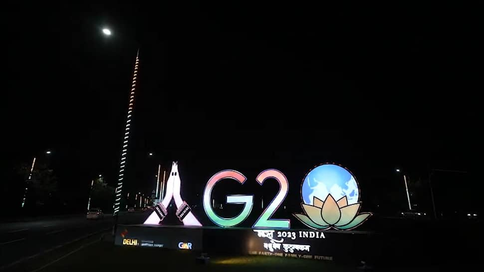 Illuminated G20 Summit Logos