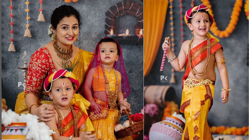 Kantara Star Rishab Shetty Celebrates Janmashtami with Wife, Children, See Photo