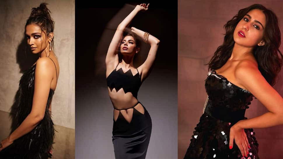 Bollywood Beauty Katrina Kaif Wearing a Black Dress - MiaIndia.com