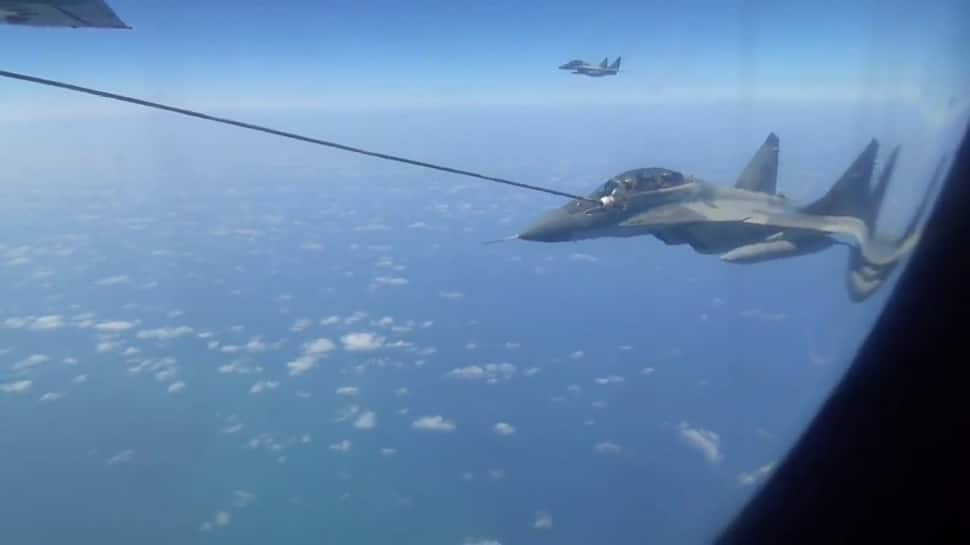 IAF Aircraft Refuels Egypt&#039;s Mig 29 M, Rafale Fighter Jet Mid-Air: Watch Here