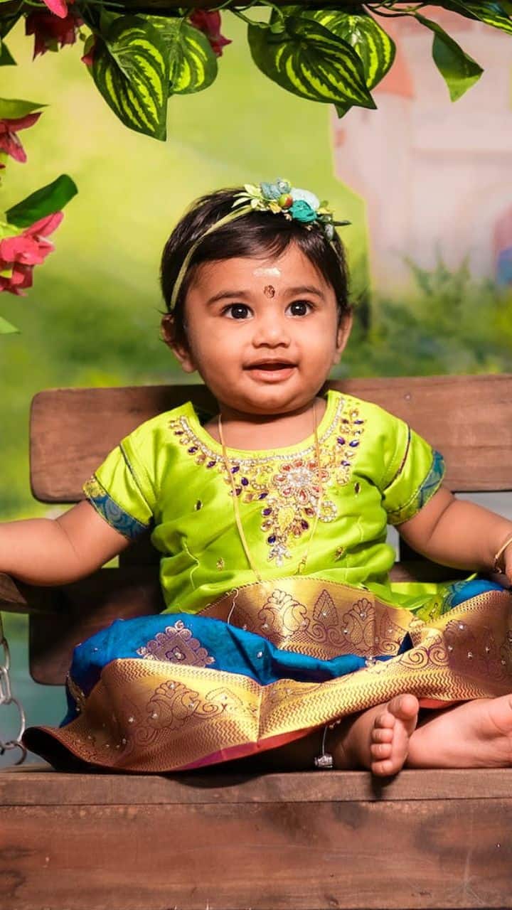 Buy Indian Ethnic Wear for Girls , Traditional Baby Dress Set, Indian  Frock, Sankrant Dress, 3-4 Year India Outfit, Eid Baby Dress, Online in  India - Etsy