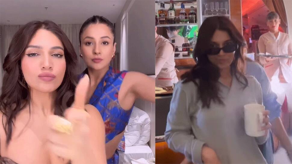 Bhumi Pednekar, Shehnaaz Gill Shake Their Legs To &#039;Thank You For Coming&#039; Song Beats Mid-Air - Watch Video