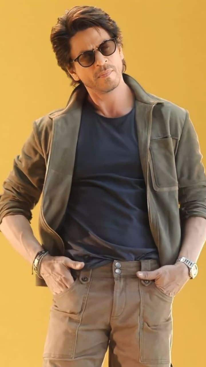 Shah Rukh Khan dons a dapper look in black with braided hair at Jawan event