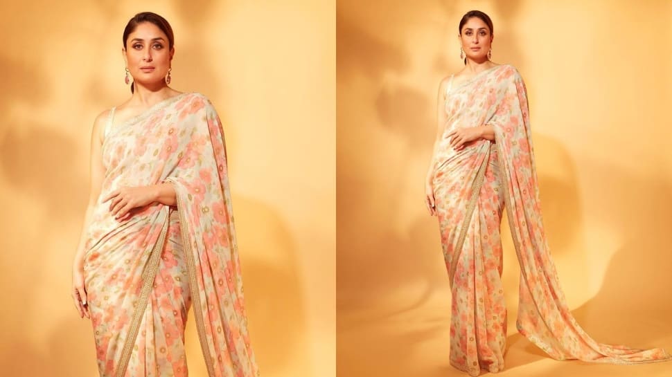 Kareena Kapoor Khan Spells Elegance In Stunning Floral Saree As She Promotes Her OTT Debut Film &#039;Jaane Jaan&#039;