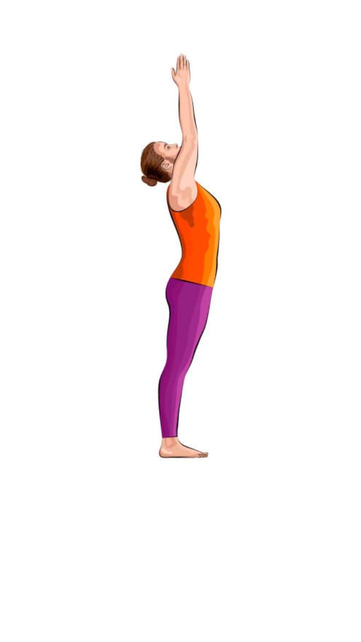 Yoga #Fitness #Asana #Family #Workout Tadasana How-to: Stand with feet  slightly apart. Raise hands above the head and interl… | Asana, Yoga  cartoon, Yoga fitness