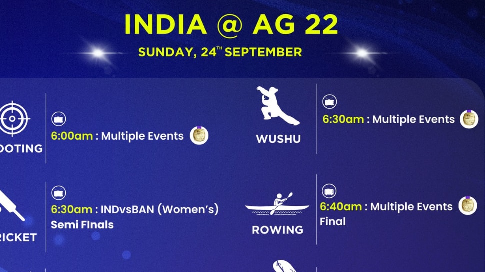 India Day 1 Schedule at Asian Games 2023, September 24, 2023: Event Timings And Live Streaming Details