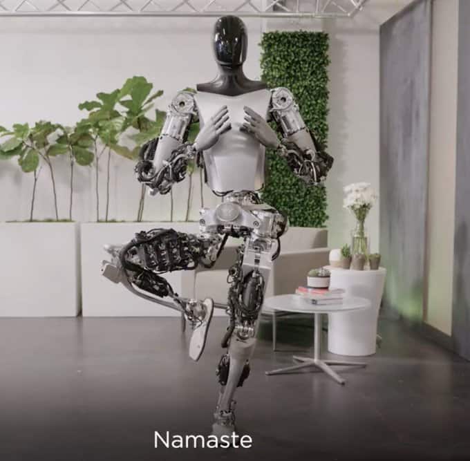 &#039;Namaste&#039;: Elon Musk Reacts To Video Of Humanoid Robot &#039;Tesla Optimus&#039; Performing Yoga - Watch