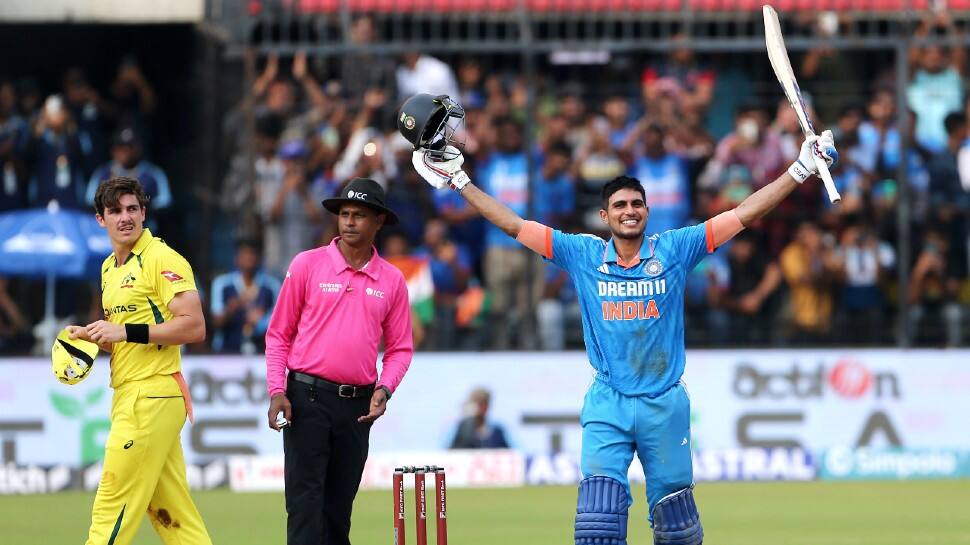 Team India opener Shubman Gill became the 7th Indian batter to score 5 or more ODI tons in a calendar year. Gill notched up his 5th ton of the year in the 2nd ODI against Australia in Indore on Sunday. (Photo: ANI)