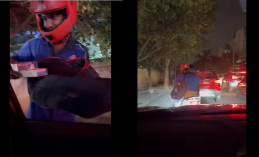 Bengaluru&#039;s Pizza Hero: Man Orders Pizza In Unprecedented Traffic Jam, Gets A Surprise Delivery In His Car - Watch