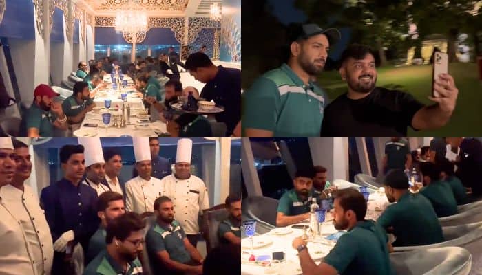 WATCH: Babar Azam&#039;s Pakistan Cricket Team Enjoys Grand Dinner In Hyderabad, Indian Fans Gather For Selfies