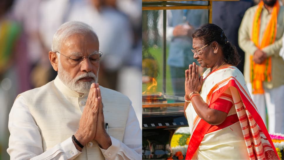 Prez Murmu, PM Modi Pay Tribute To Mahatma Gandhi At Rajghat