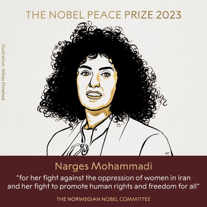 Nobel Peace Prize 2023 Awarded To Iranian Human Activist Narges Mohammadi 