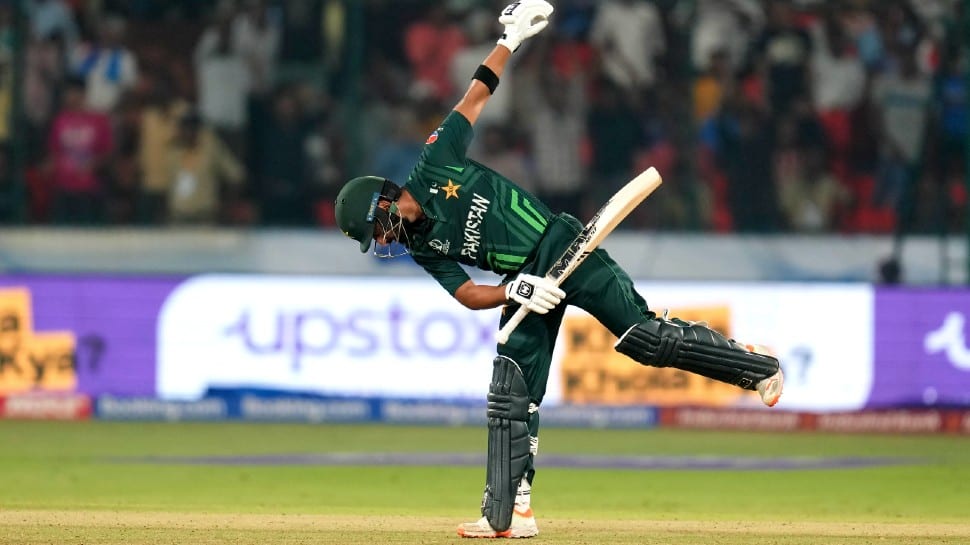 The 111-run knock by Abdullah Shafique is the highest individual score on World Cup debut for a Pakistan batter surpassing the long standing record of 82 set by Mohsin Khan against the same opponent in Swansea in 1983. At 23 years & 324 days, Shafique is the second youngest to score a World Cup century for Pakistan in World Cups behind Imam-ul-Haq (23y 195d). (Photo: AP)