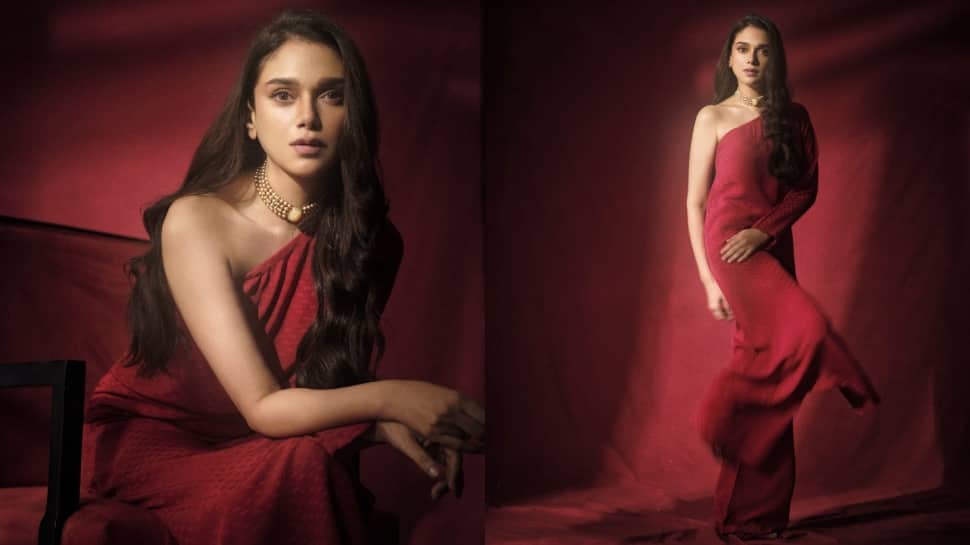 Aditi Rao Hydari Spells Grace In Stunning Red One-Shoulder Outfit, Fans Call Her &#039;Divine&#039; 