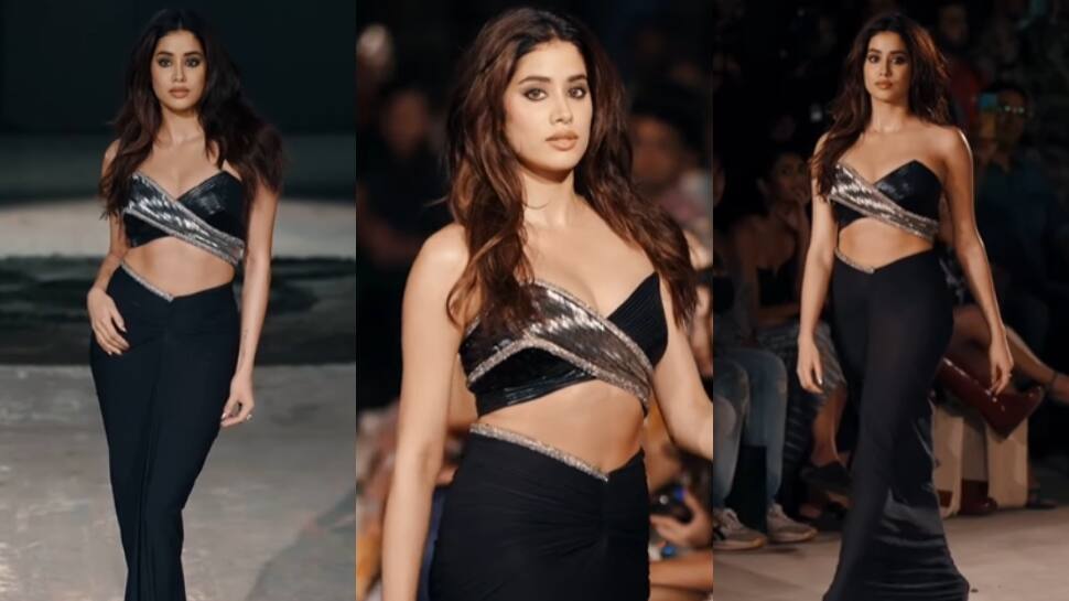 Janhvi Kapoor Turns Showstopper In Bold Black Bustier And Bodycon Skirt, Fans Call Her &#039;Diva&#039; - Watch 