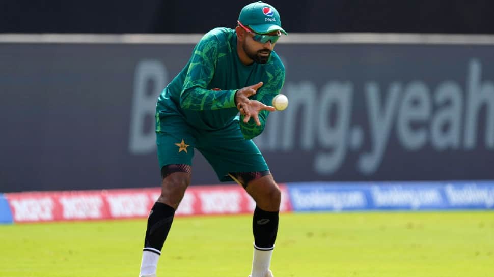 Pakistan captain Babar Azam (47) is three grabs away from completing 50 catches in ODIs. Can Babar achieve this feat against India in their ICC Cricket World Cup 2023 match in Ahmedabad on Saturday? (Photo: AP)