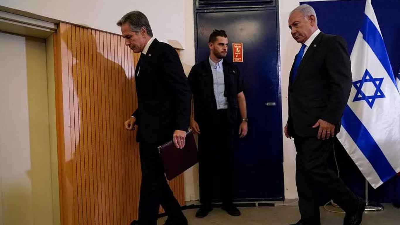 WATCH: Antony Blinken, Israeli PM Netanyahu Take Shelter In Bunker As Air Raid Sirens Go Off In Tel Aviv