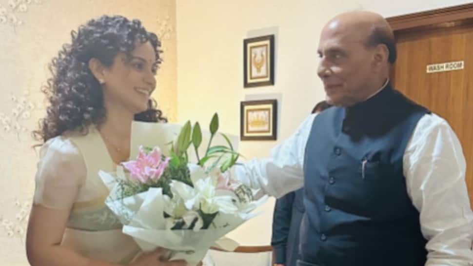 Kangana Ranaut Held &#039;Tejas&#039; Special Screening For Defence Minister Rajnath Singh, IAF Officers 