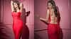 Sizzles In Red Shimmery Bodycon Dress