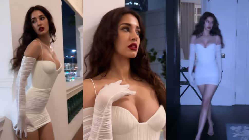 Disha Patani Flaunts Her Bombshell Curves In Little White Dress With Plunging Neckline: Watch 